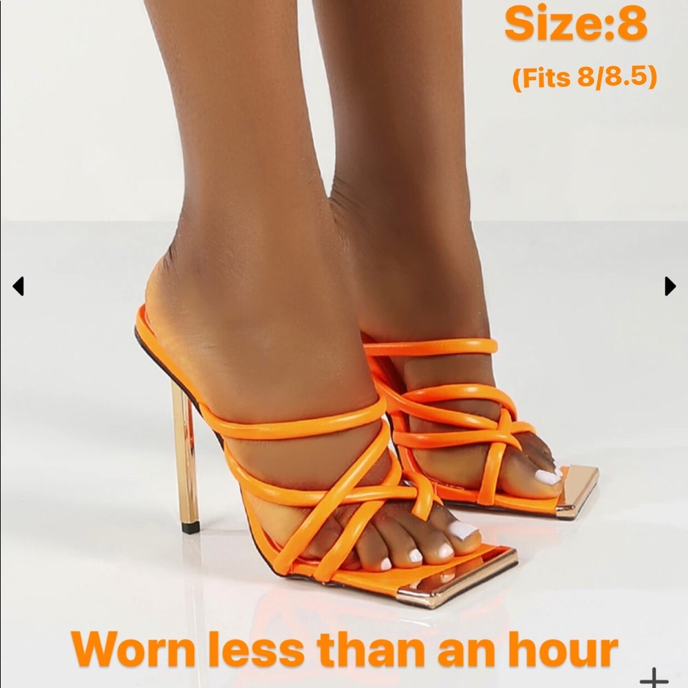 Strapped Square Toe Heels